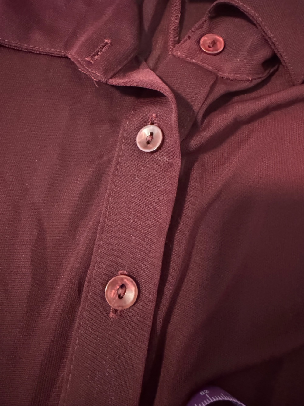 Anxiety Cafe Burgundy Sheer Collared Long Sleeve Button Down VTG Top Blouse M - Picture 11 of 11